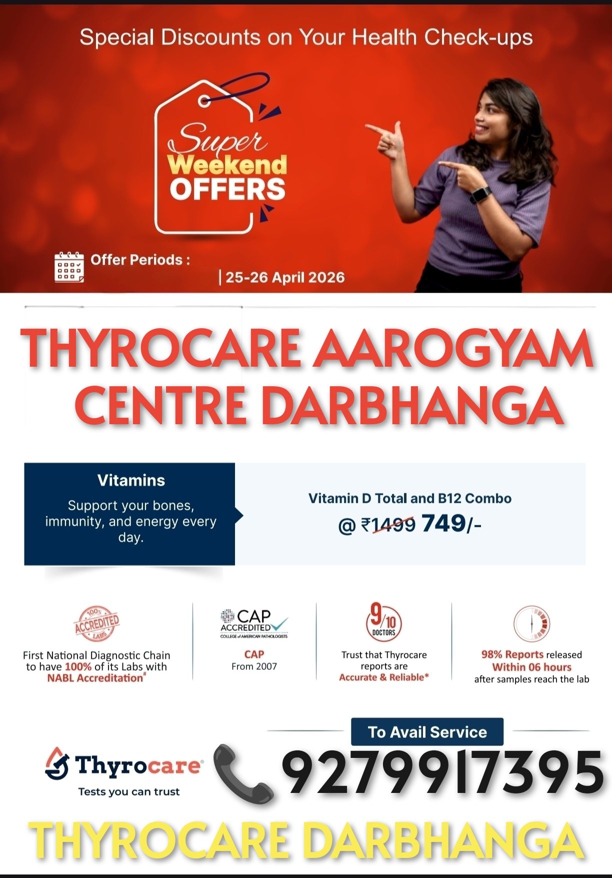 Thyrocare Aarogyam Centre Darbhanga 9279917395