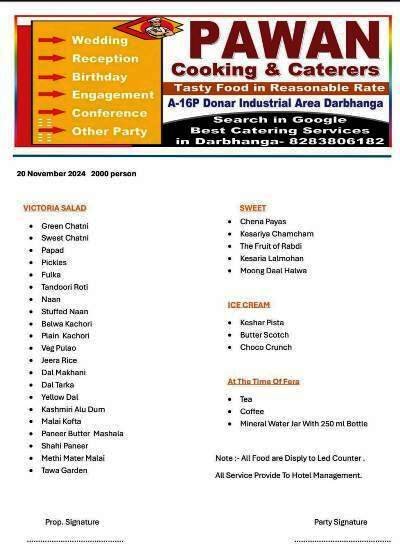 Best Catering Services in Darbhanga-8283806182