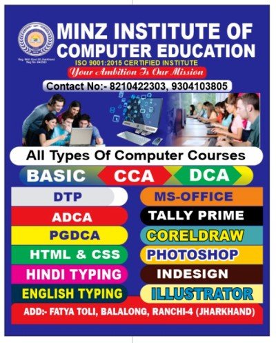 Best DCA and ADCA Computer institute in Ranchi(Minz Institute of Computer Education)8210422303